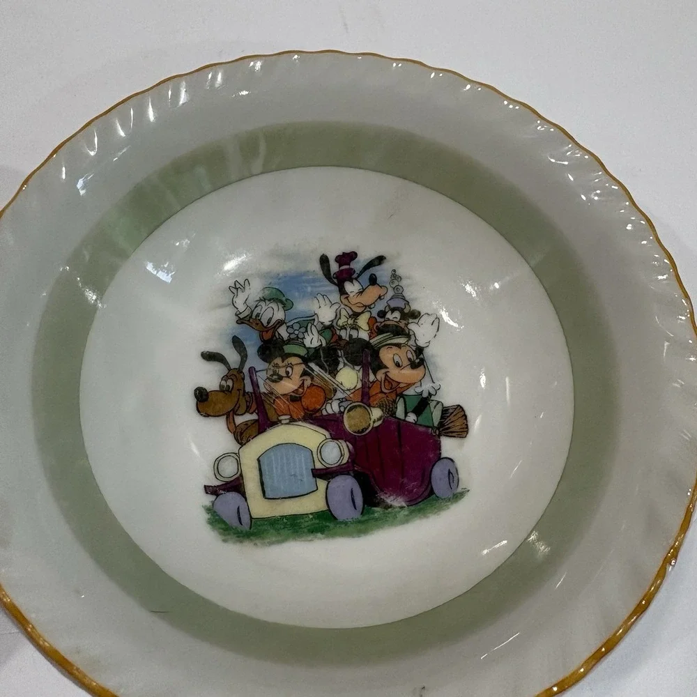 Vtg Walt Disney Productions Ceramic Cereal Bowl Set 5